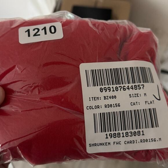 J.Crew Featherweight Cashmere Cardigan Sweater WMNS M Red Soft Knit Button Front - Picture 9 of 9